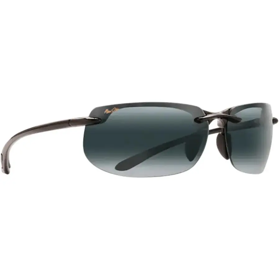 Banyans Black Acetate Rectagular Grey Unisex Sunglasses 412-02 by Maui Jim