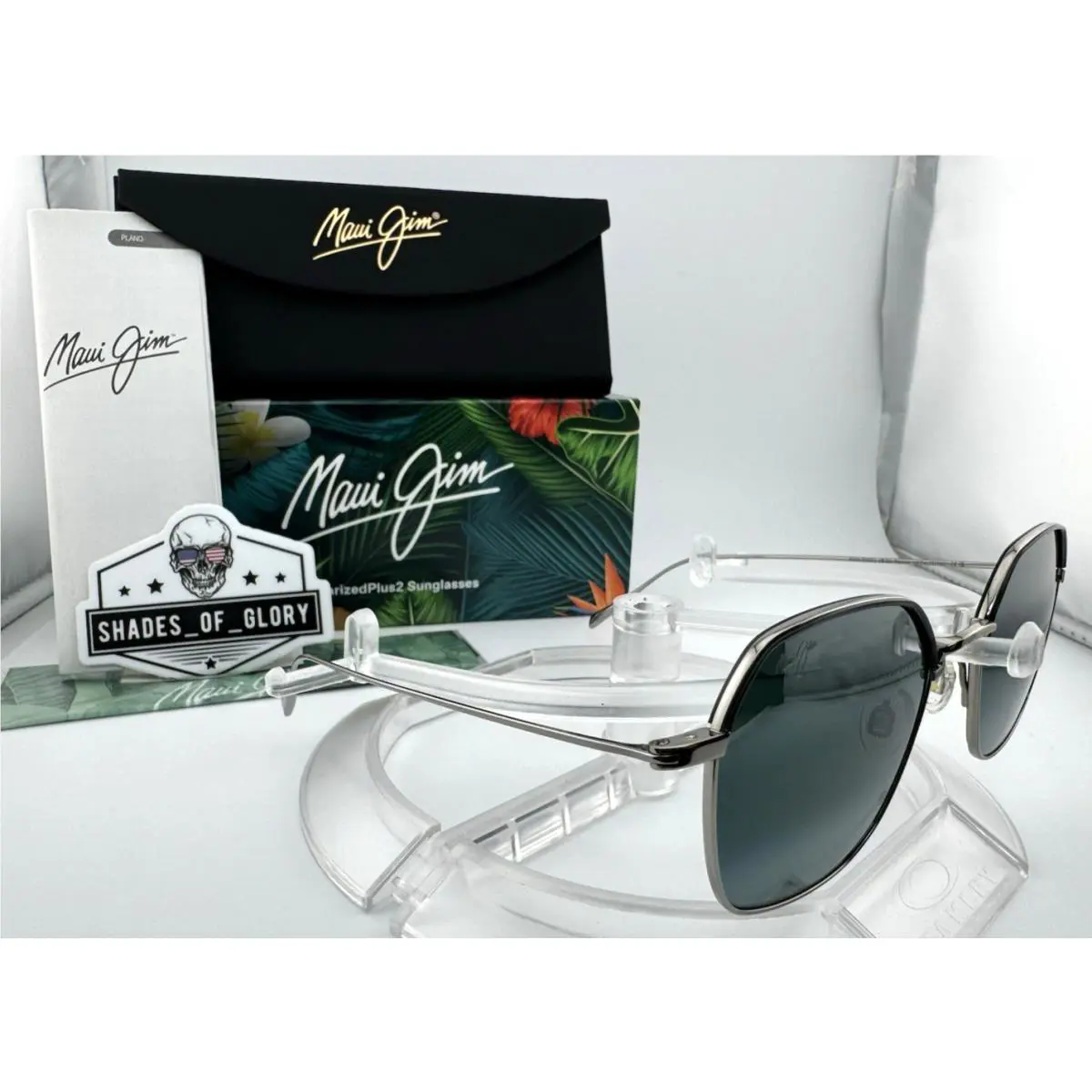 Maui Jim Moon Doggy MJ 874-11B Titanium Neutral Grey Polarized Sunglasses