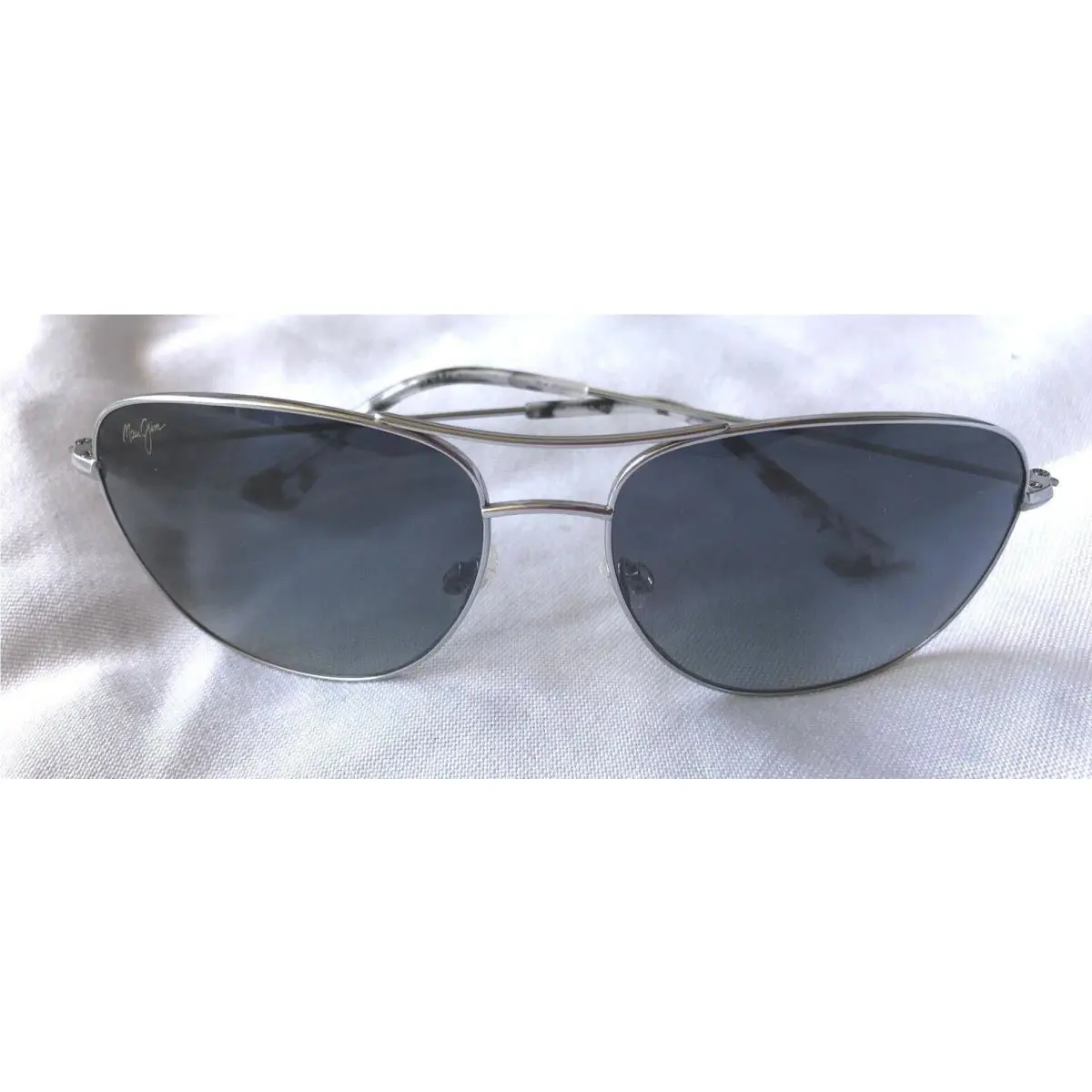 Maui Jim Gray Cliff House Silver Aviator Polarized Sunglasses GS247-17