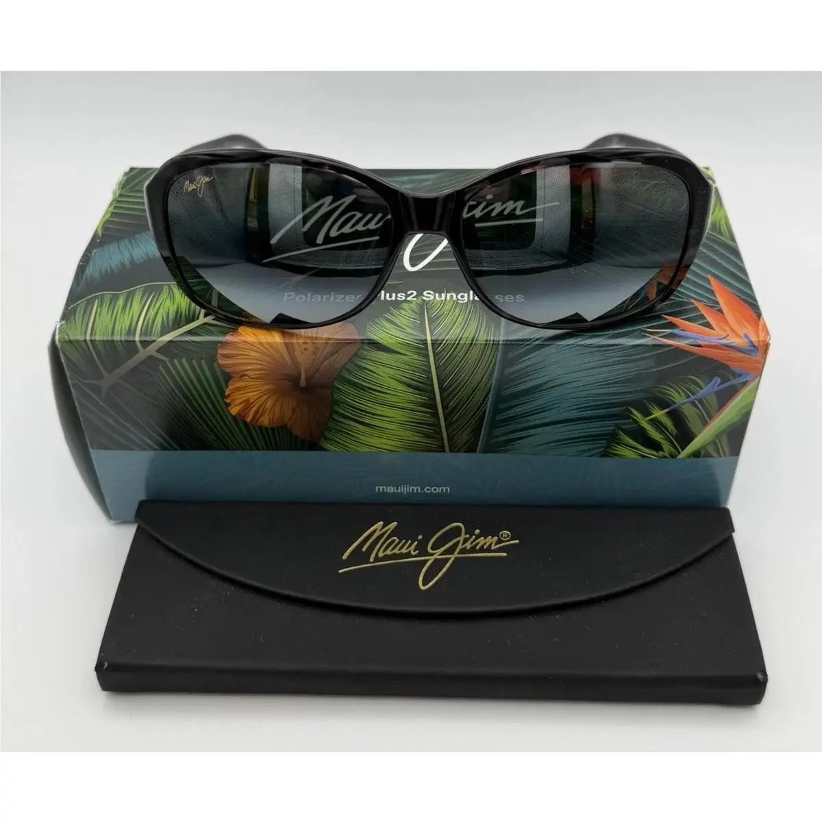 Koki Beach 433-11T - Black Frame / Grey Tortoise 56MM by Maui Jim