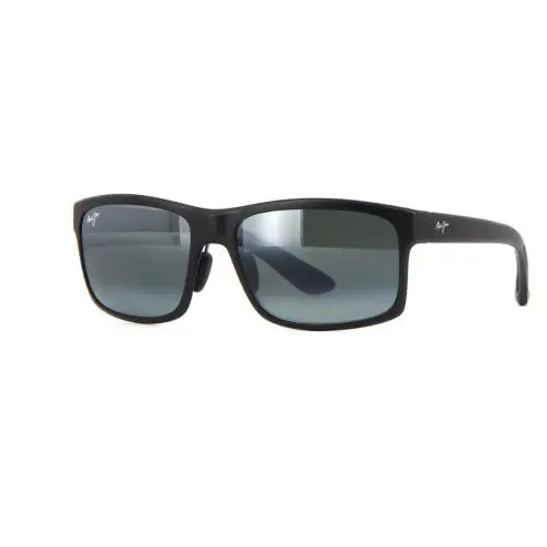 Maui Jim Pokowai Arch Polarized Rectangular Sunglasses Black Matte 439-2M