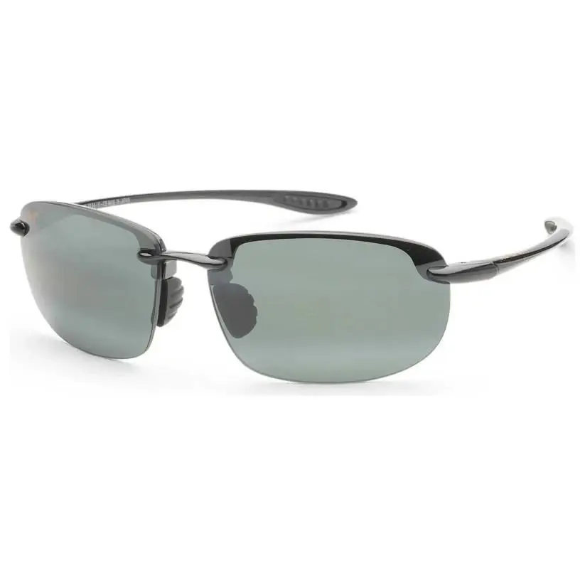 Maui Jim Men`s Hookipa 64mm Black Polarized Sunglasses MJ0407SA-001 - Frame: Black, Lens: Gray, Other Frame: Black