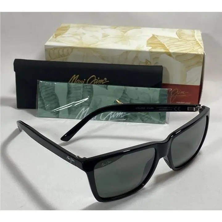 Maui Jim Cruzem Polarized Sunglasses Polished Black/gray Glass 864-02