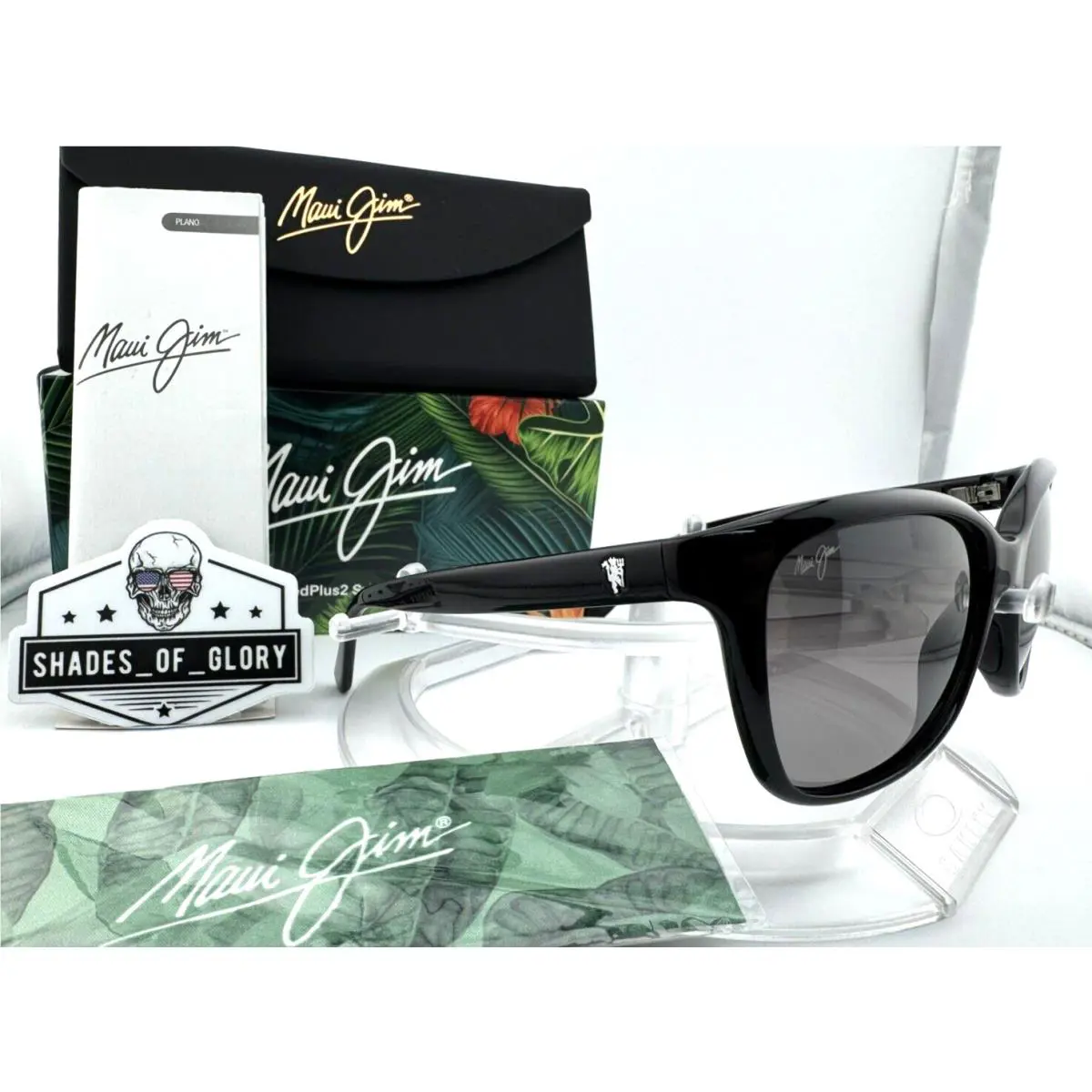 Maui Jim Starfish MJ 744-02UTD Black Grey Polarized Manchester United Sunglasses