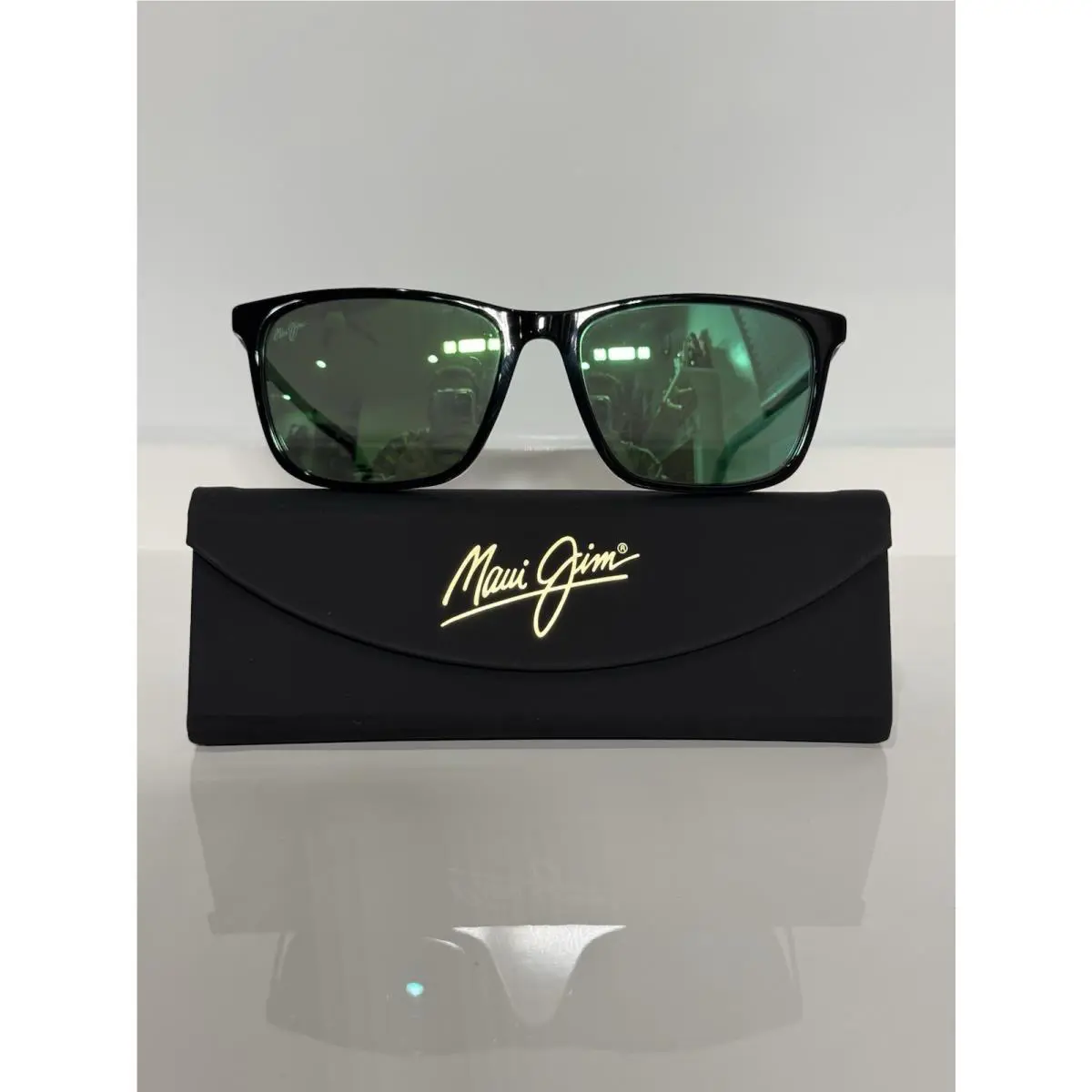 Maui Jim MJO2243-02 Black Acetate Unisex Emerald Polarized Sunglasses