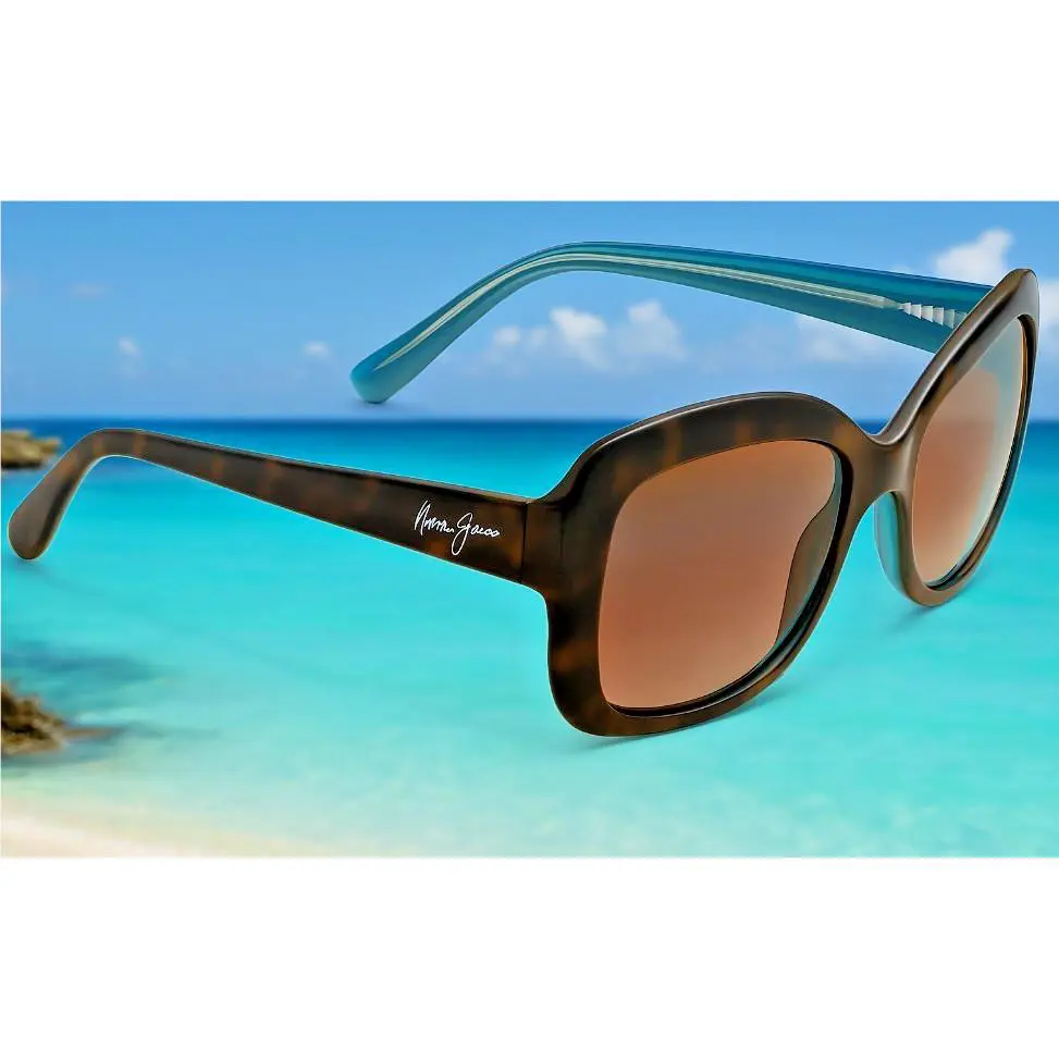 Maui Jim Orchid Blue/tortoise Women Sunglasses Cat`s Eye Polarized H735-10P