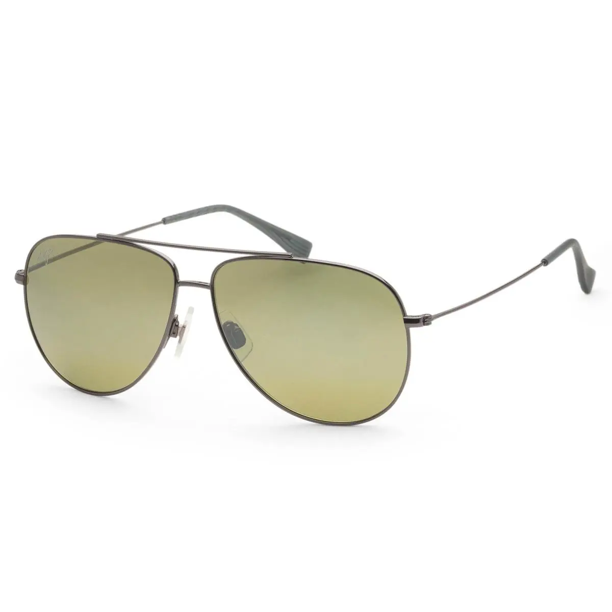 Maui Jim Men`s Hauoli 59mm Silver Polarized Sunglasses MJ0665S-002 - Frame: Silver, Lens: Green, Other Frame: Silver