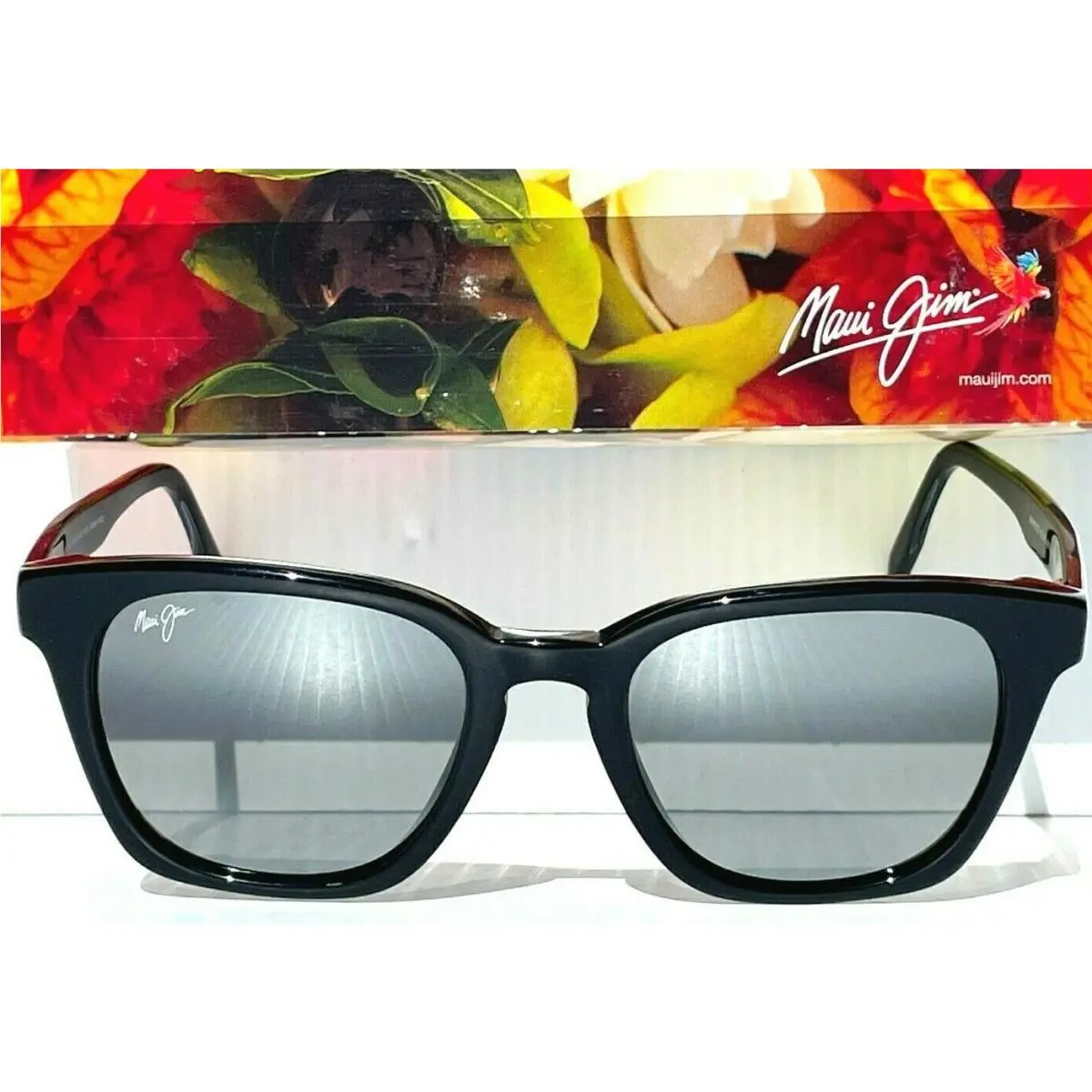 Maui Jim Shave Ice Shiny Black Polarized Black Lens Women Sunglass 533-02