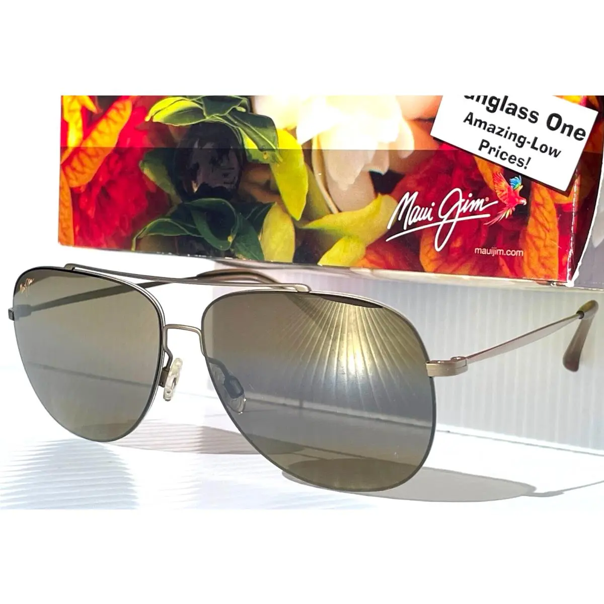 Maui Jim Cinder Cone Matte Gold Polarized Hcl Bronze Lens Sunglass H789-16M