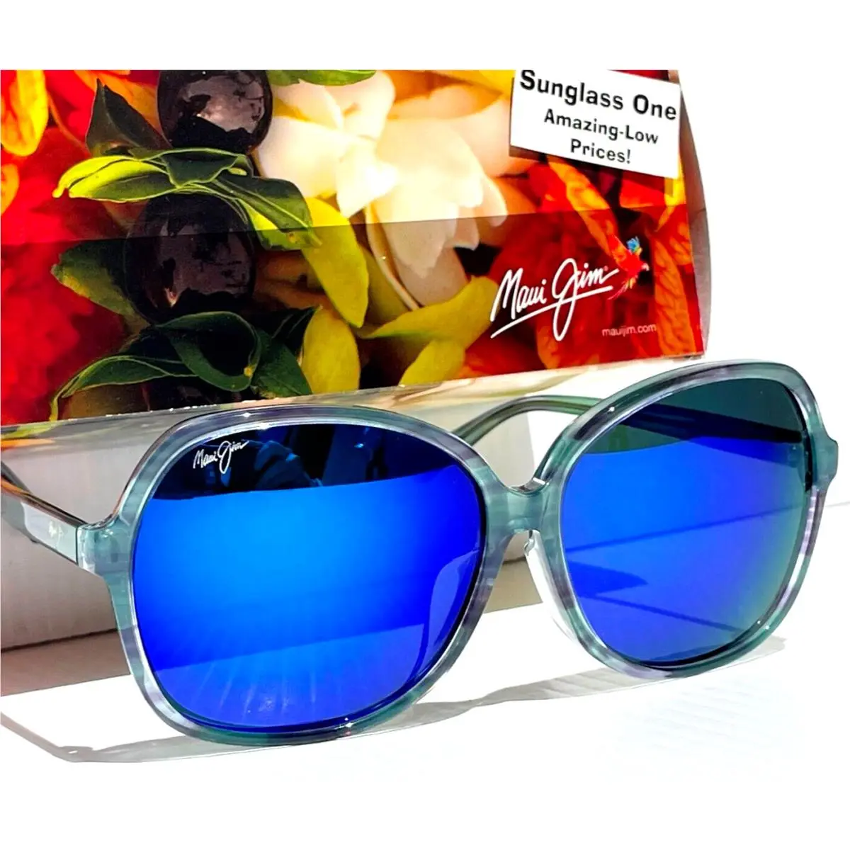 Maui Jim Taro Aquamarine Blue Polarized Blue Hawaii Lens Sunglass B795-55B