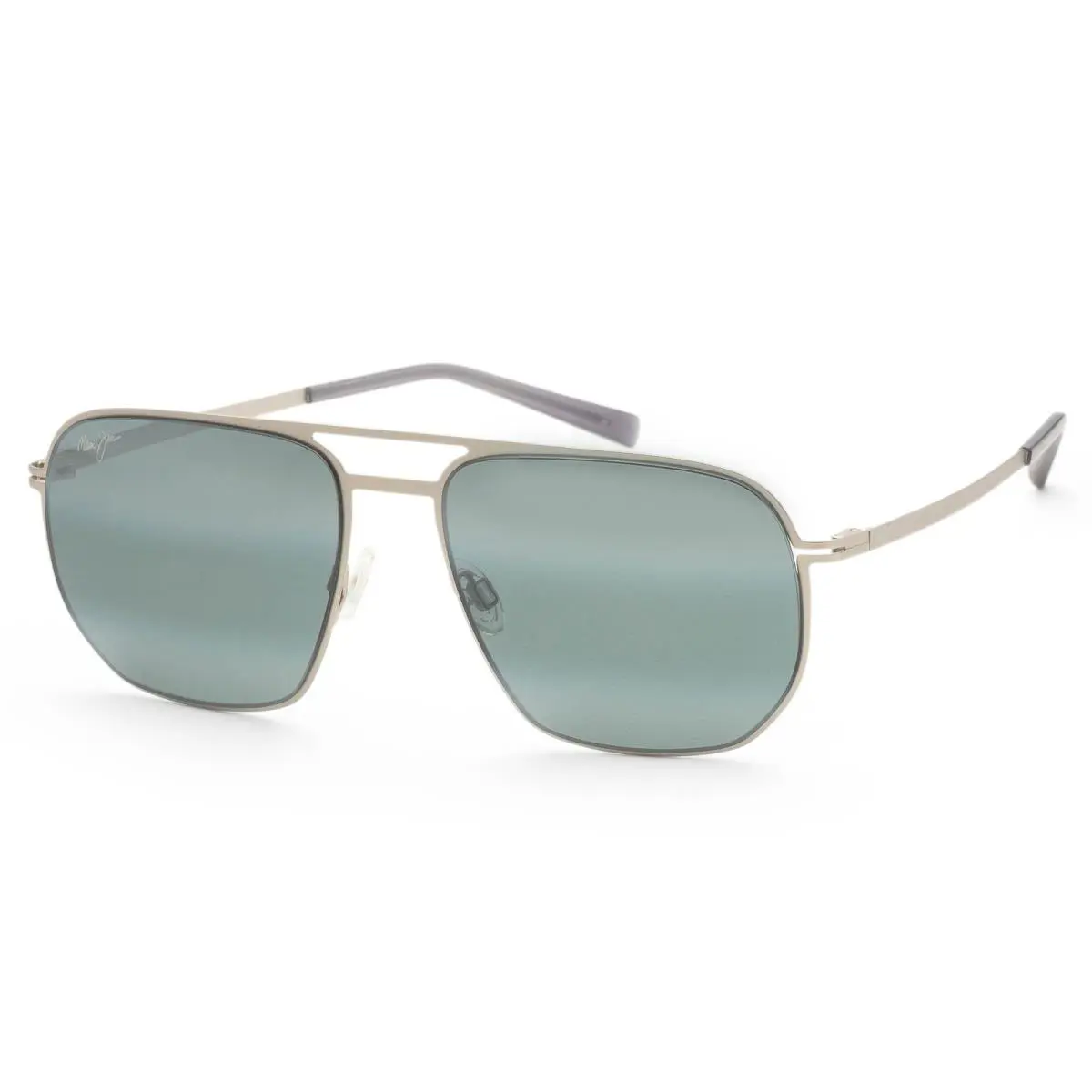 Maui Jim Men`s Sharks Cove 55mm Silver Polarized Sunglasses MJ0605S-001 - Frame: Silver, Lens: Grey, Other Frame: Silver