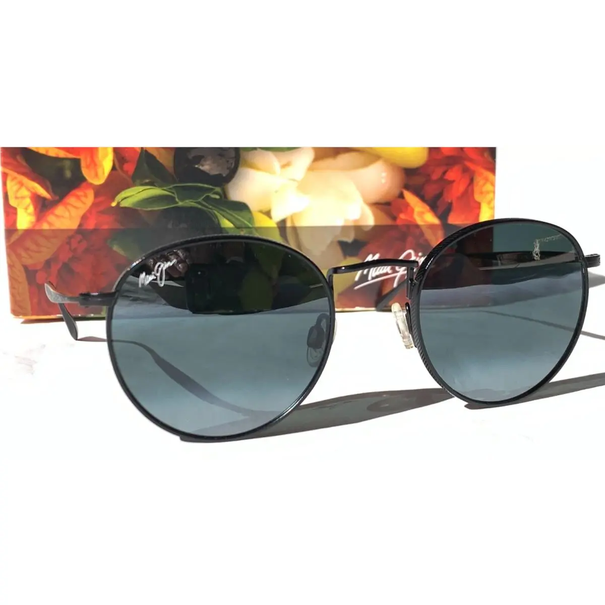 Maui Jim Nautilus Black Gray Titanium Gray Polarized Lens Sunglasses 544N-2M