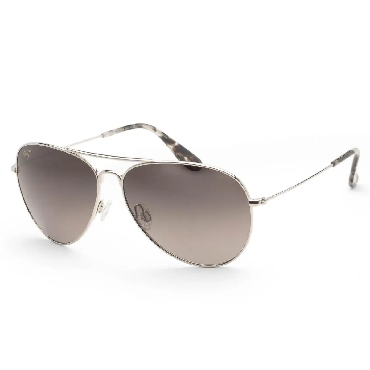 Maui Jim Men`s Mavericks 60mm Silver Polarized Sunglasses MJ0264S-004 - Frame: Silver, Lens: Grey, Other Frame: Silver