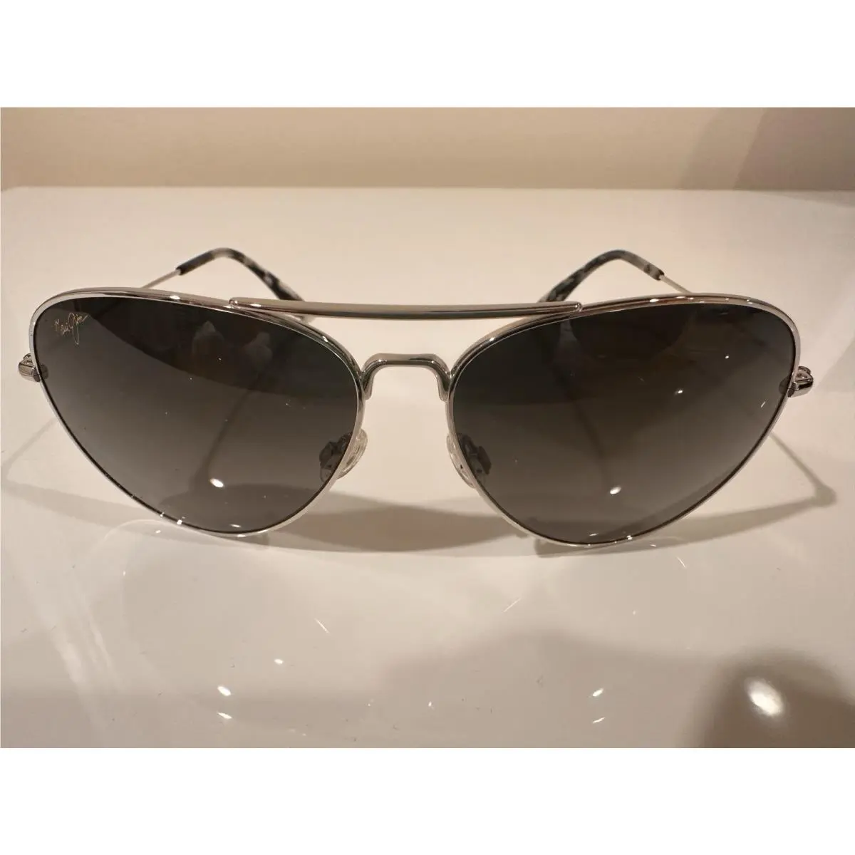 Maui Jim Men`s Mavericks 60mm Silver Polarized Sunglasses MJ0264S-004 - Frame: Silver, Lens: Grey, Other Frame: Silver