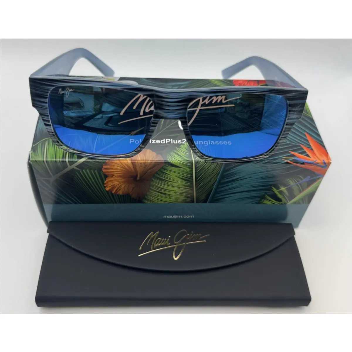 Maui Jim Keahi B873-03- Blue Hawaii Keachi Frame / Blue Stripe Lens - Frame: Blue, Lens: Blue