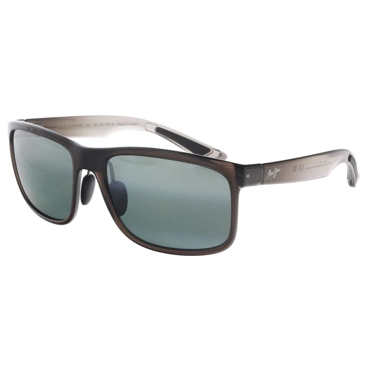Maui Jim MJ0449S001 Modern Clarity Translucent Grey Rectangular Sunglasses - Translucent Grey, Frame: Translucent Grey, Lens: grey