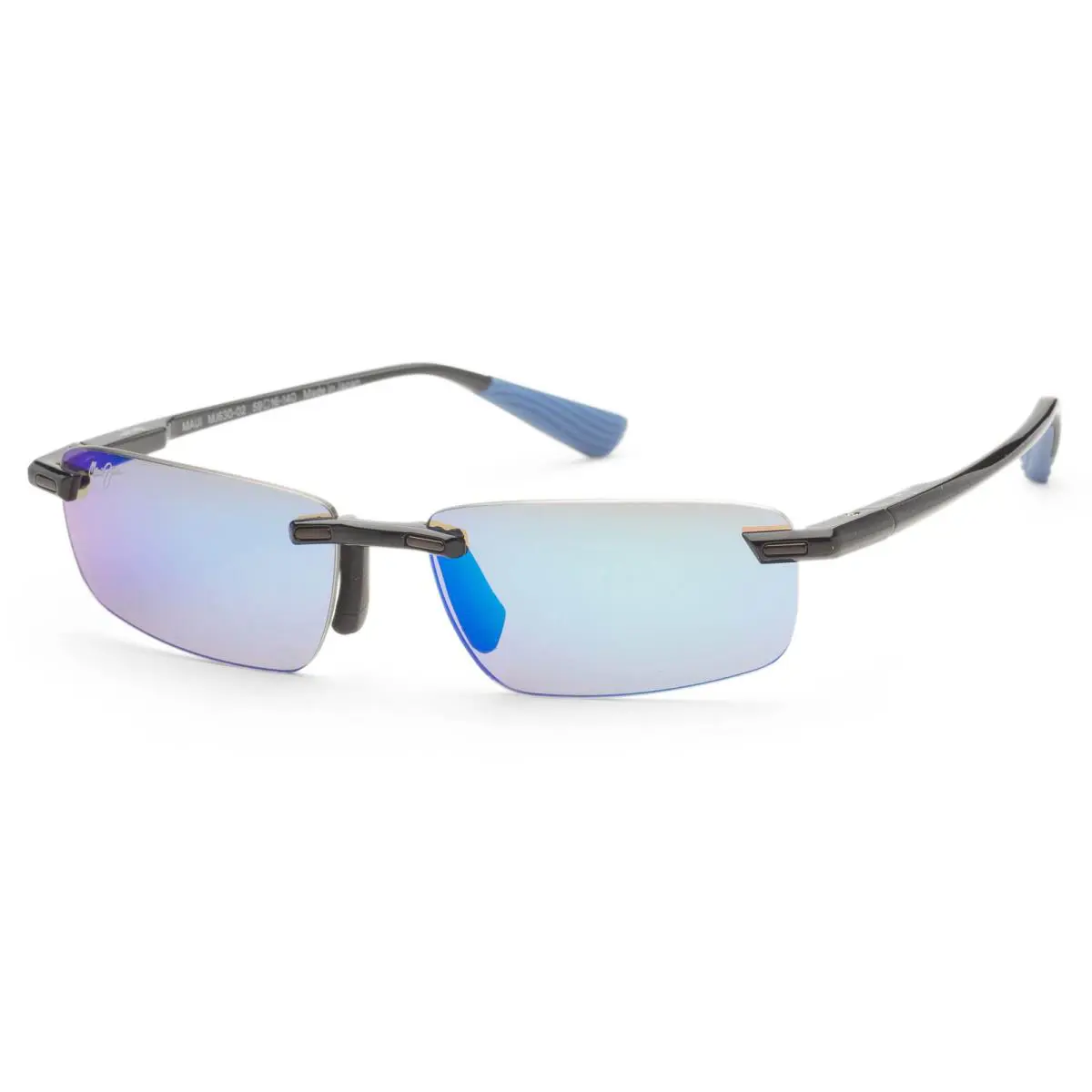 Maui Jim Men`s Ilikou 59 mm Black Sunglasses MJ0630S-001 - Frame: Black, Lens: Blue, Other Frame: Black