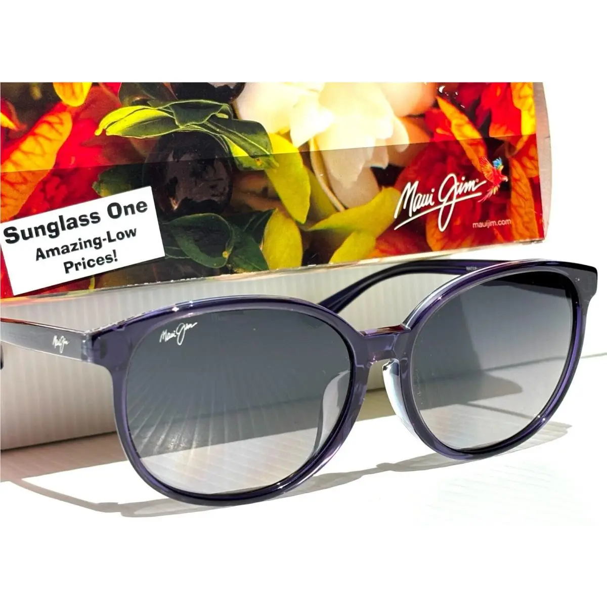 Maui Jim Water Lily Navy Light Blue Polarized Grey Lens Sunglass GS796-08D