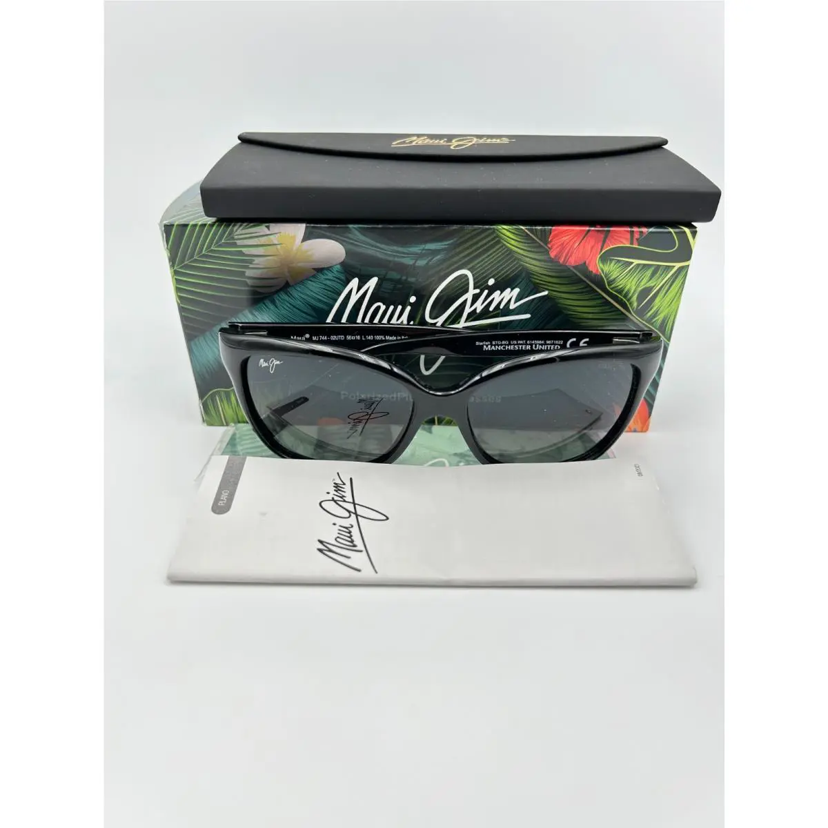Maui Jim Polarized Sunglasses MJ 744 02UTD Starfish Black Grey Manchester United
