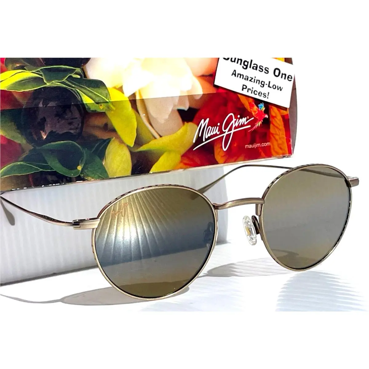 Maui Jim North Star Gold Titanium Polarized Bronze Lens Sunglass H757-16M