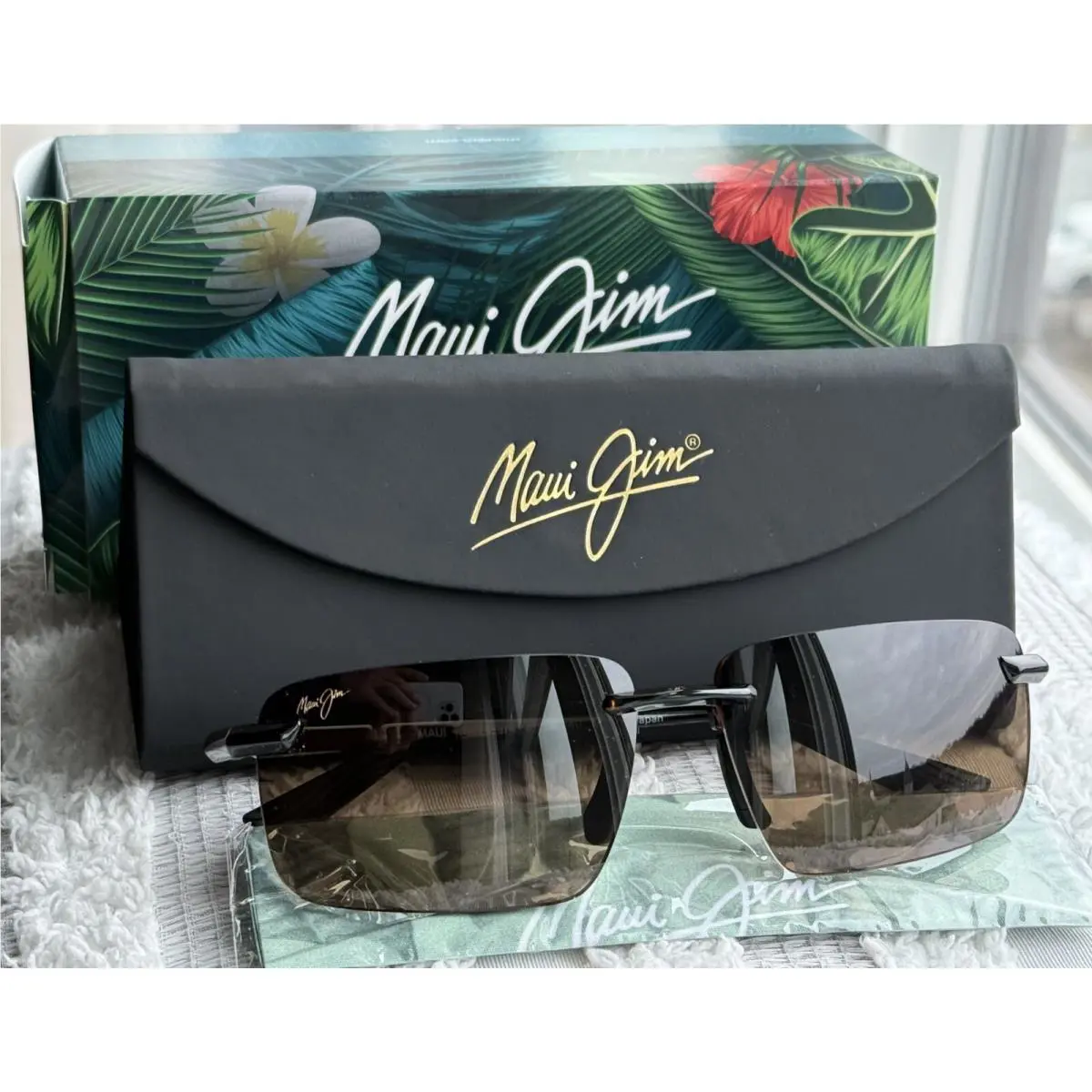 Maui Jim Laulima MJ 626 10A Rimless Dark Havana Frame Hcl Bronze Polarized Lens