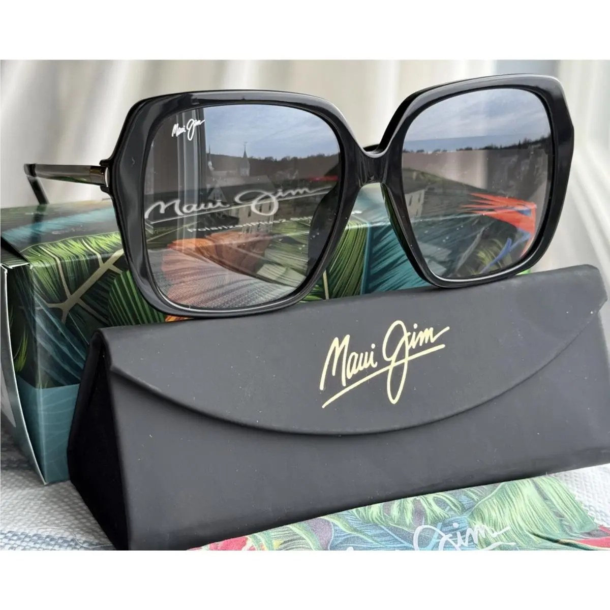 Maui Jim Pool Side MJ 838 02 Black Gloss Frame + Grey Polarized Sunglasses