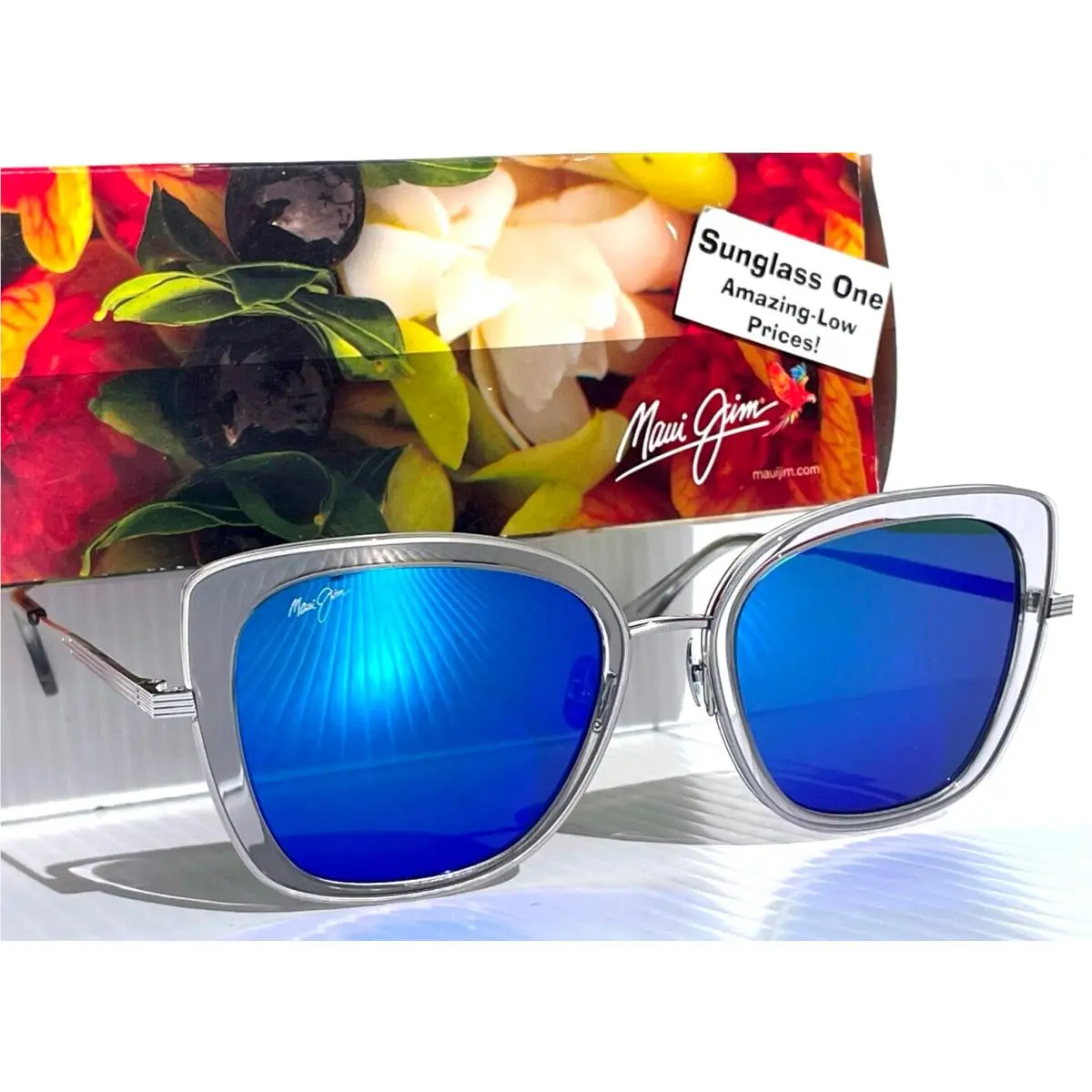 Maui Jim Violet Lake Transparent Polarized Maui Blue Lens Sunglass B843-11