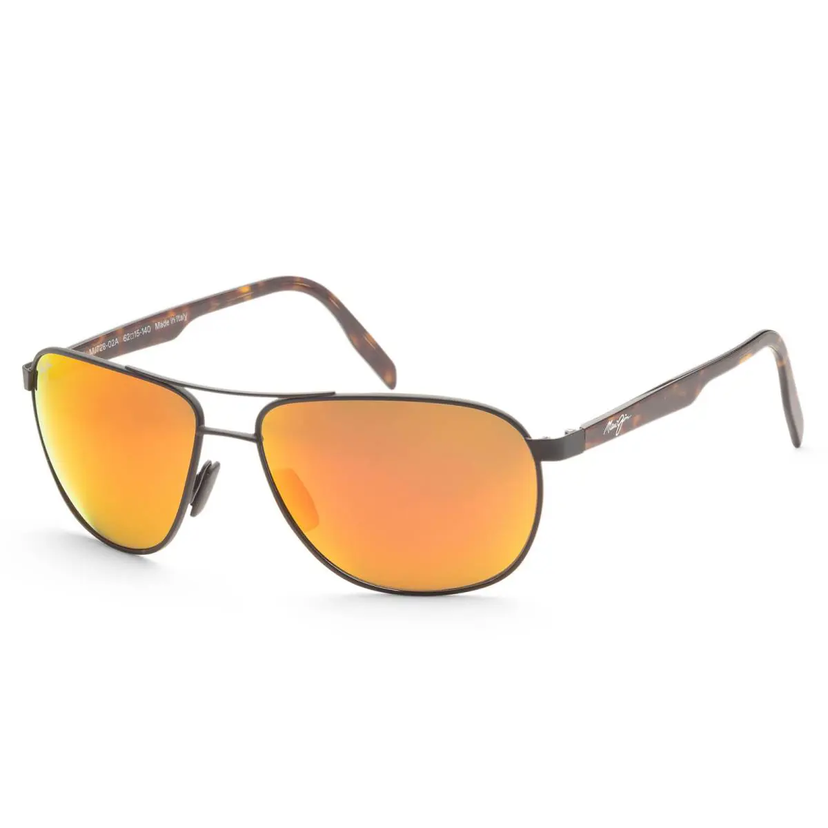Maui Jim Men`s Castles 62mm Black Polarized Sunglasses MJ0728S-004 - Frame: Black, Lens: Red, Other Frame: Black