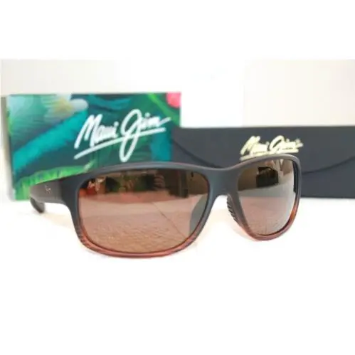 Maui Jim Sunglasses Kaiwi Channel H840-25C Brown Stripe / Bronze Polarized Glass - Frame: Brown, Lens: Brown