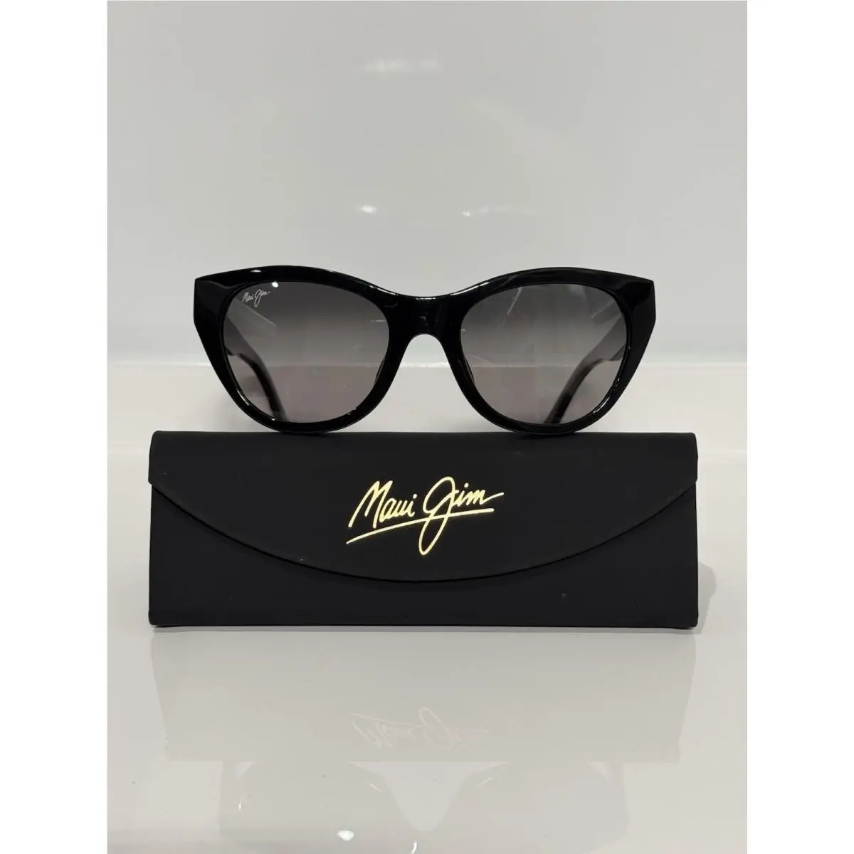 Maui Jim Capri MJ820-02N Black Bold Cat-eye Woman’s Polarized Sunglasses