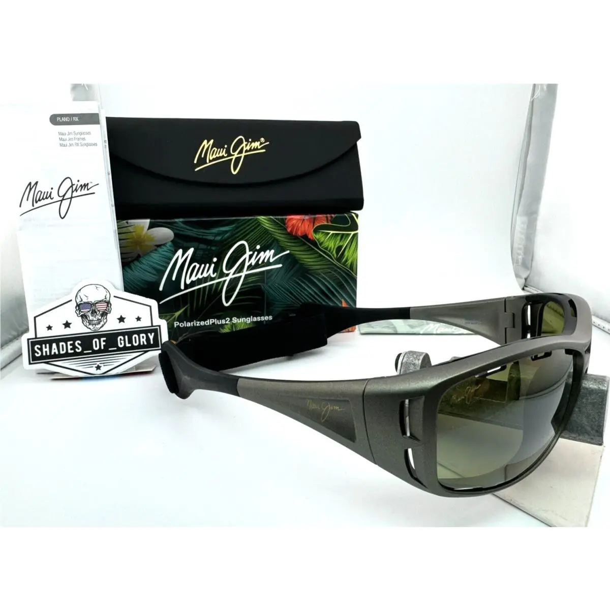 Maui Jim Waterman MJ 410-11B Titanium W/ Maui HT Green Polarized Sunglasses