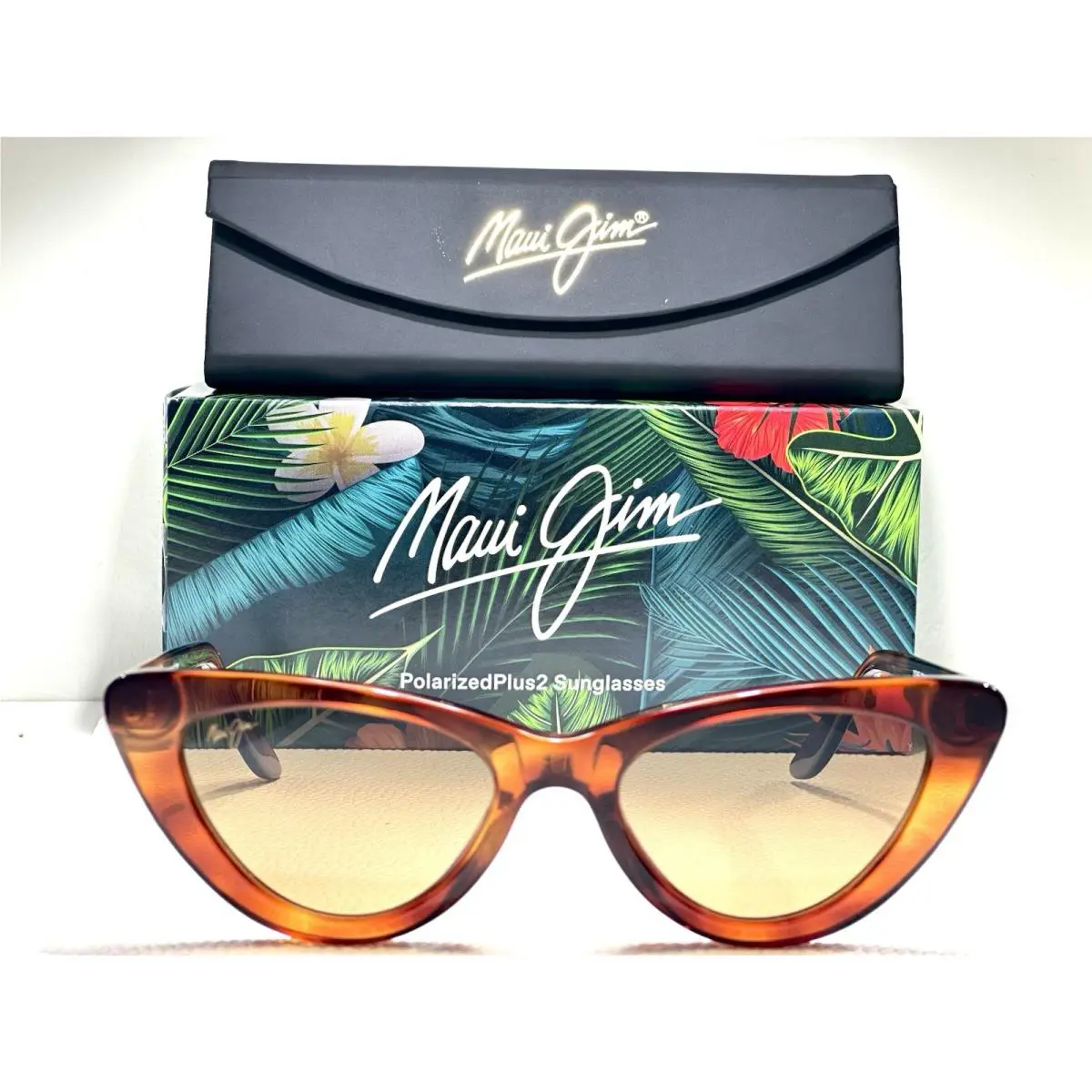 Maui Jim Lychee Women Cat-eye Polarized Sunglasses Tortoise Frame HS891-10