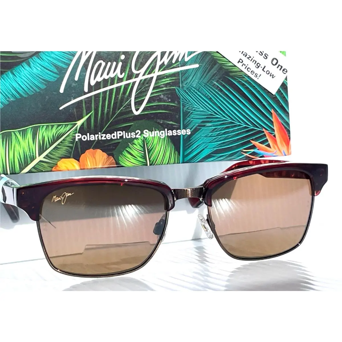 Maui Jim Kawika Tortoise Gold Polarized Bronze Readers +2.50 Sunglass H257-16C25