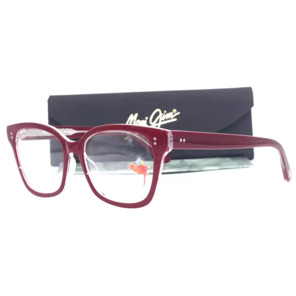 Maui Jim Mjo 2231-07F Polished Burgundy ON Clear Eyeglasses 52-18