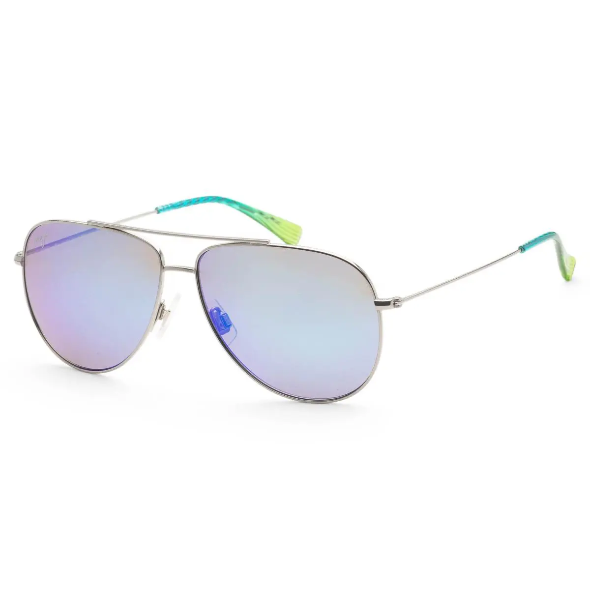 Maui Jim Men`s Hauoli 59mm Silver Polarized Sunglasses MJ0665S-003