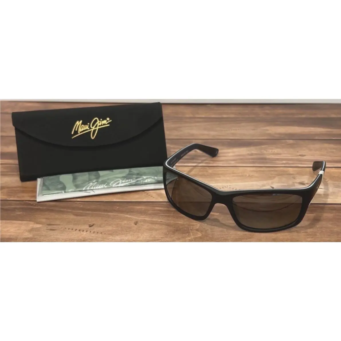 Maui Jim Kanaio Coast Polarized Sunglasses Model 766-02MD - Frame: Black, Lens: Gray