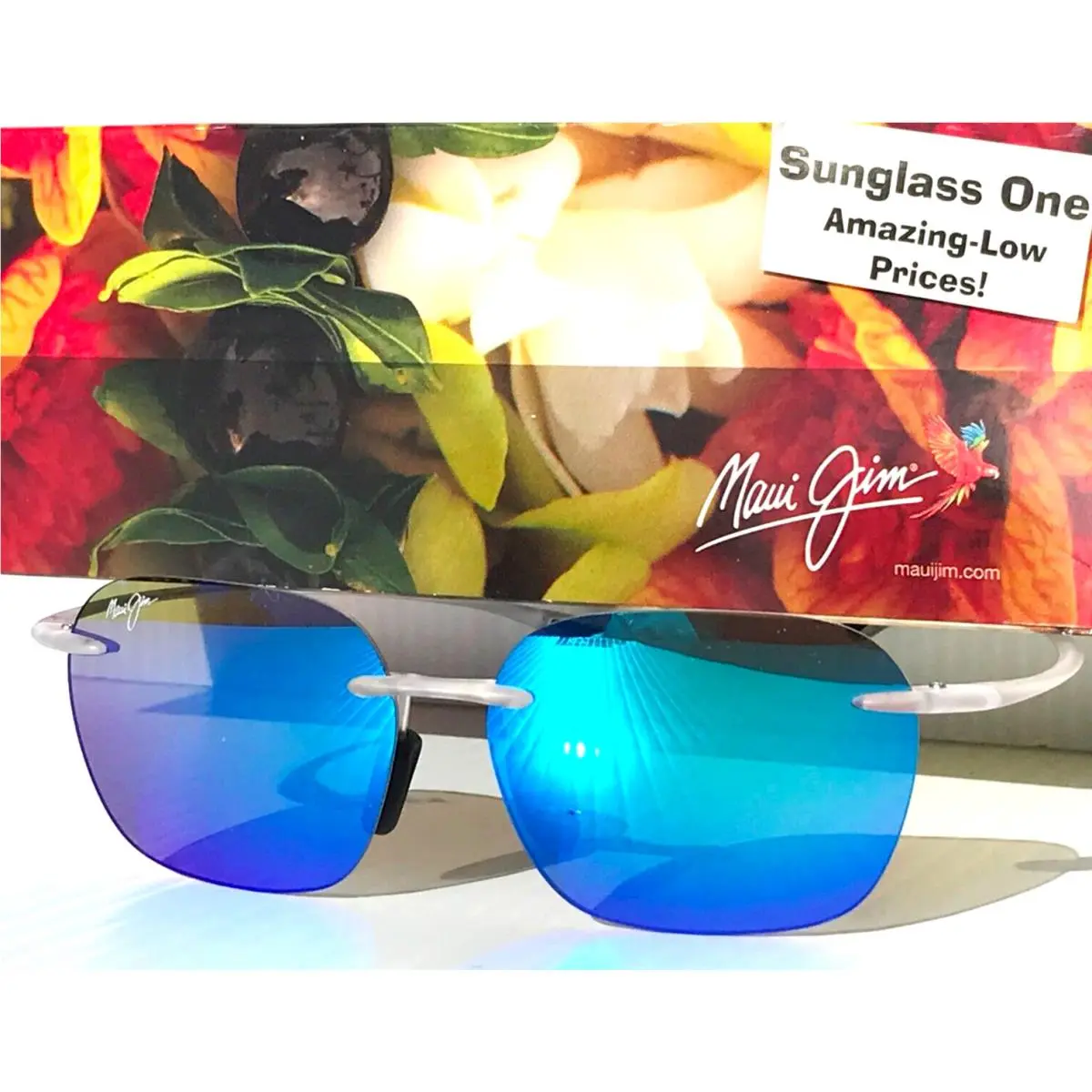Maui Jim Komohana Matte Clear Polarized Maui Blue Small Sunglass B446-05CM