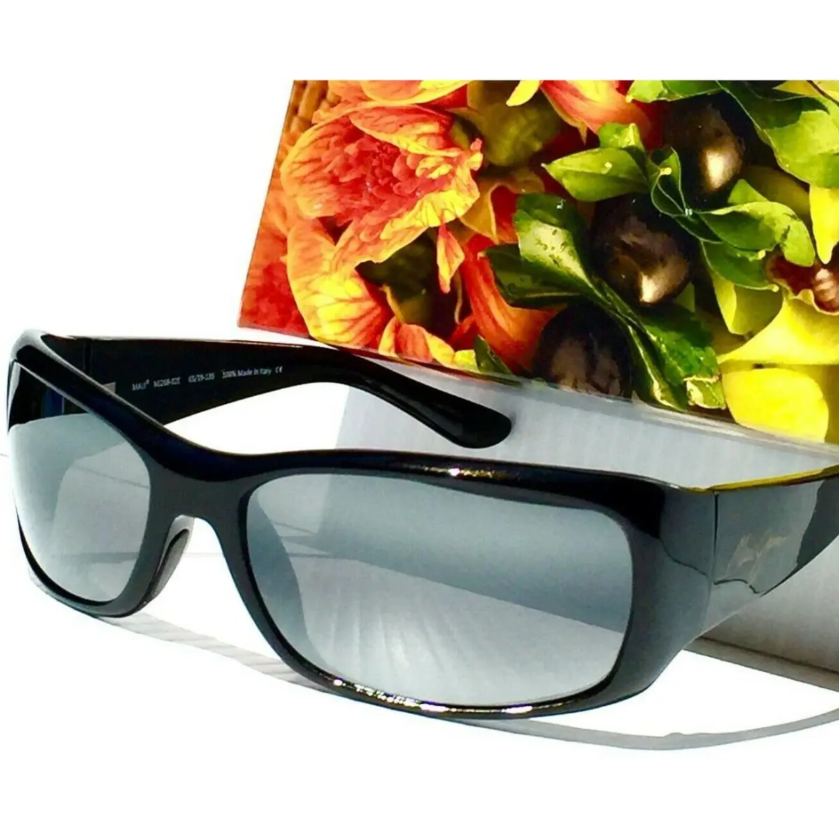 Maui Jim Third Bay Brown Metallic Wrap Polarized Gray Lens Sunglass 268-02E