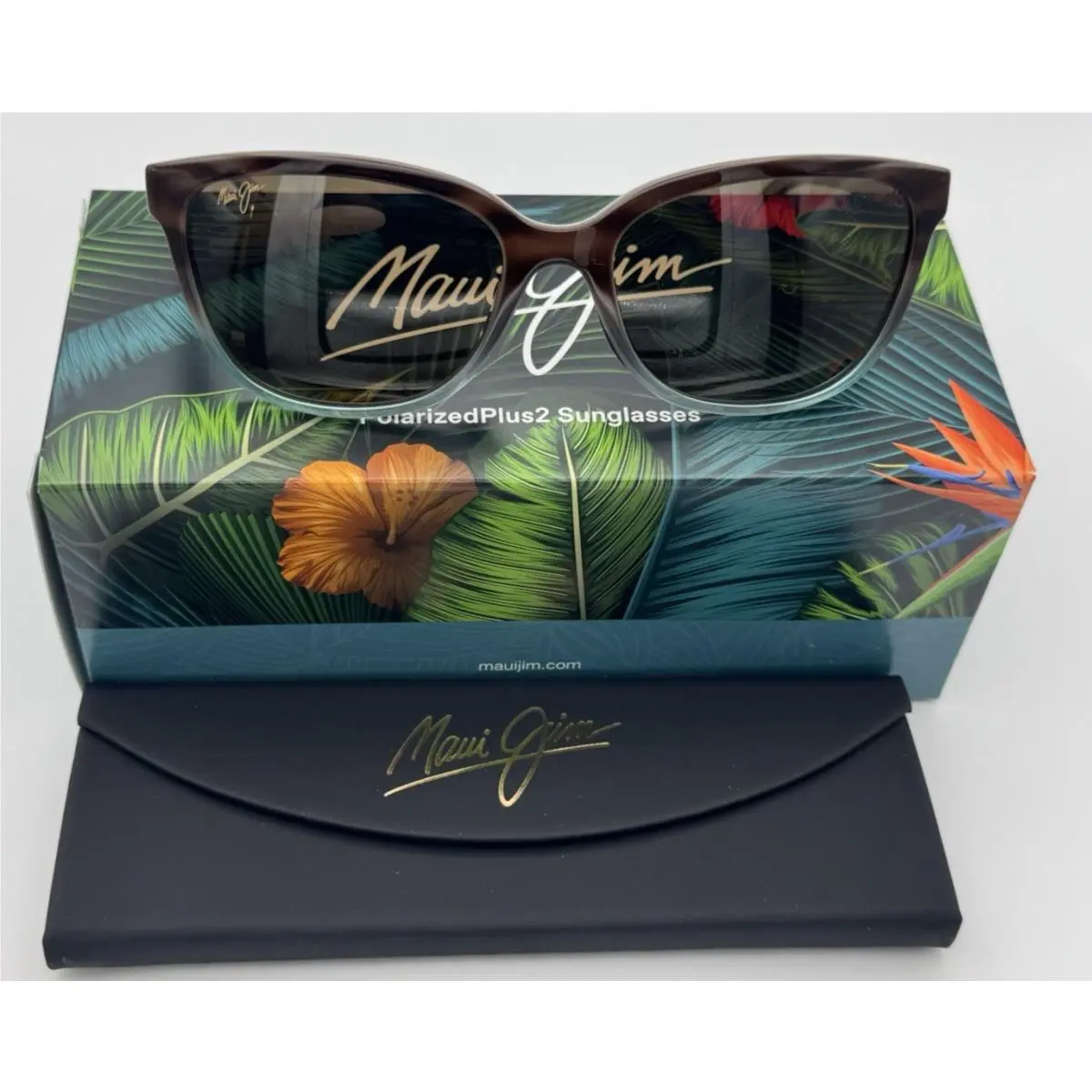 Maui Jim Honi HS758-22B - Sandstone with Blue Frame / Hcl Bronze Lens
