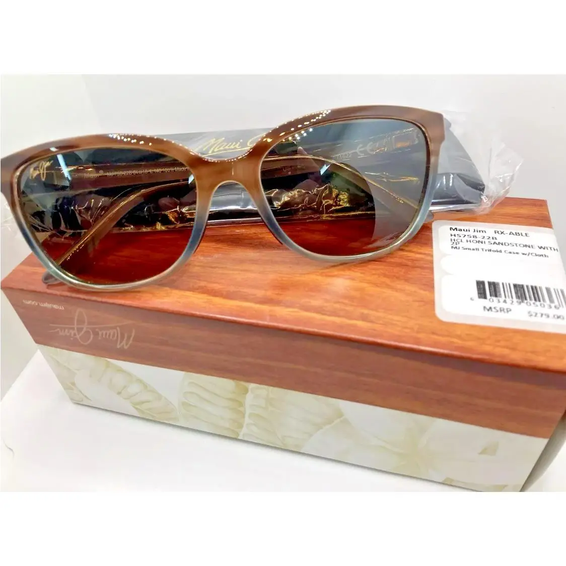 HS758-22B Maui Jim Honi Hcl Bronze Polarized Women Cat Eye Sunglasses