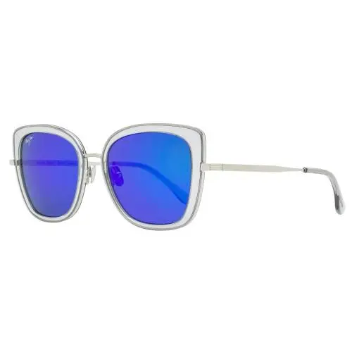 Maui Jim Voilet Lake Sunglasses MJ843 11 Silver/transparent Gray 53mm - Frame: Silver/Transparent Gray, Lens: Gray Polarized/Blue Mirrored