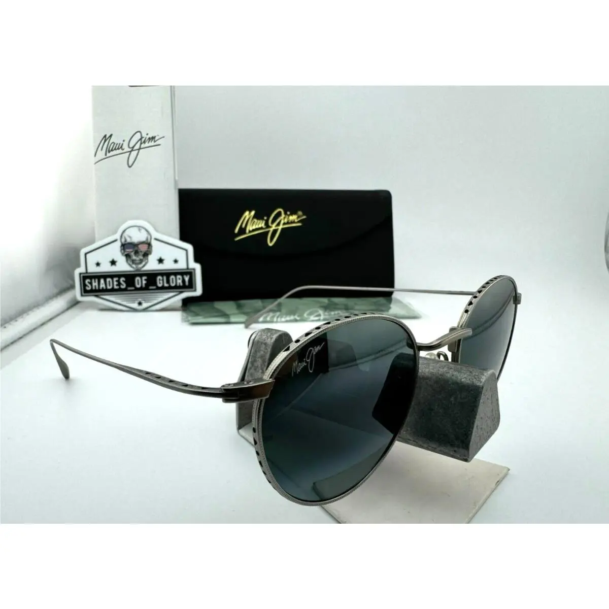 Maui Jim North Star MJ 757-17M Silver W/ Neutral Grey Polarized Round Sunglasses