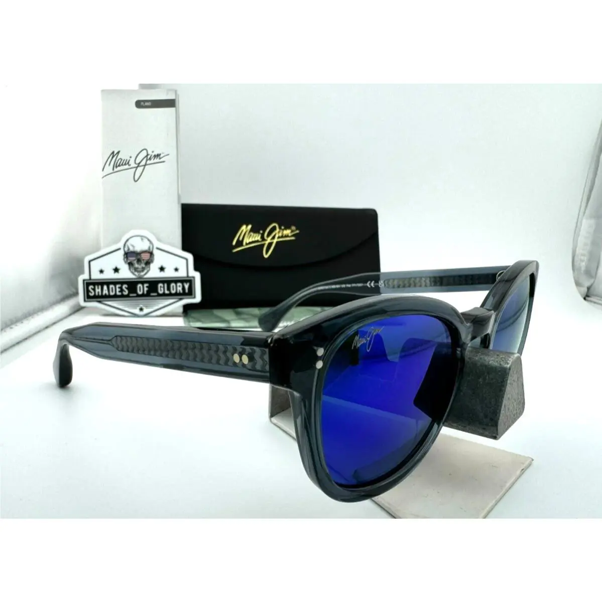 Maui Jim Cheetah 5 MJ 842-27G Grey Translucent Blue Hawaii Polarized Sunglasses