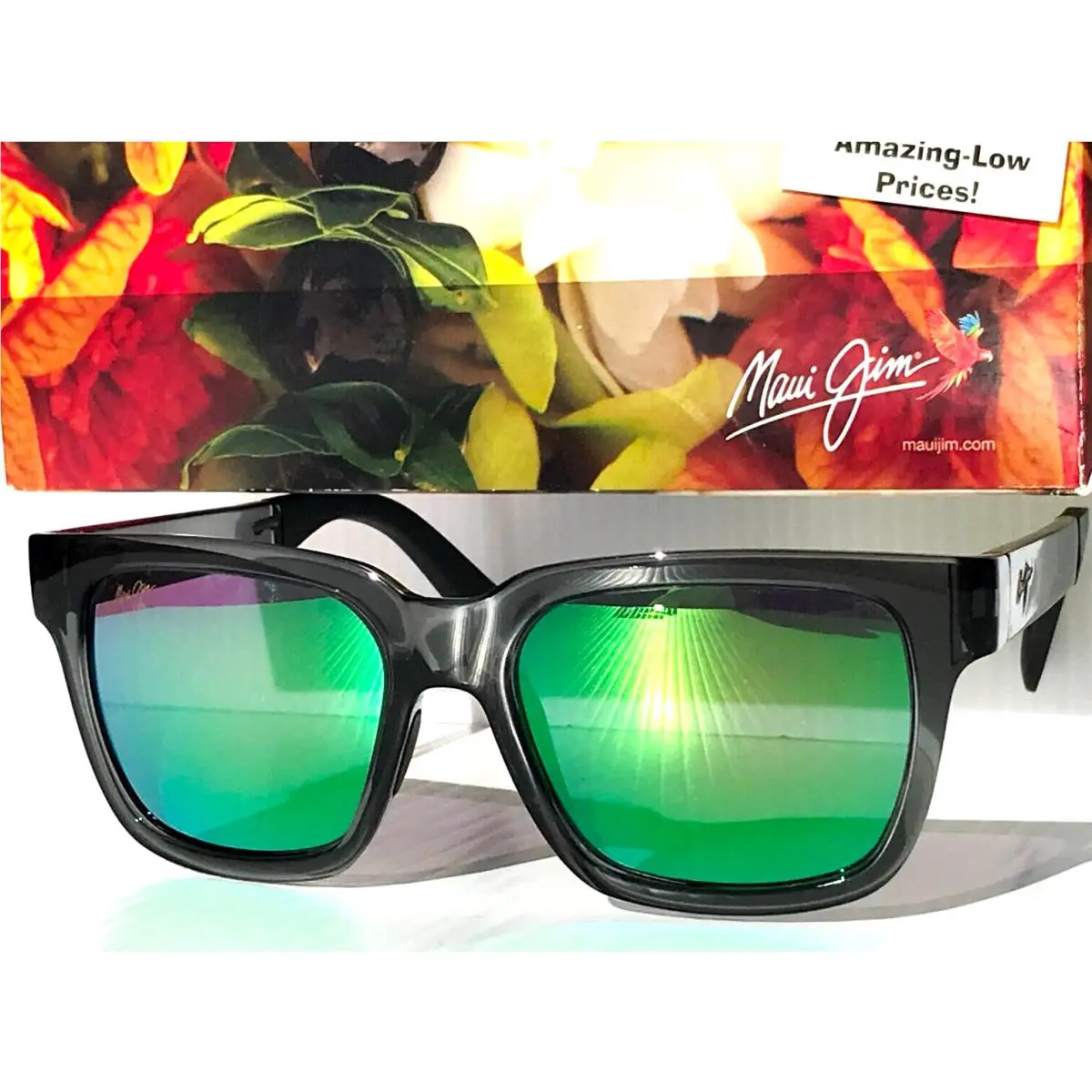 Maui Jim Mongoose Smoke Grey Polarized Maui Green Lens Sunglass GM540-11