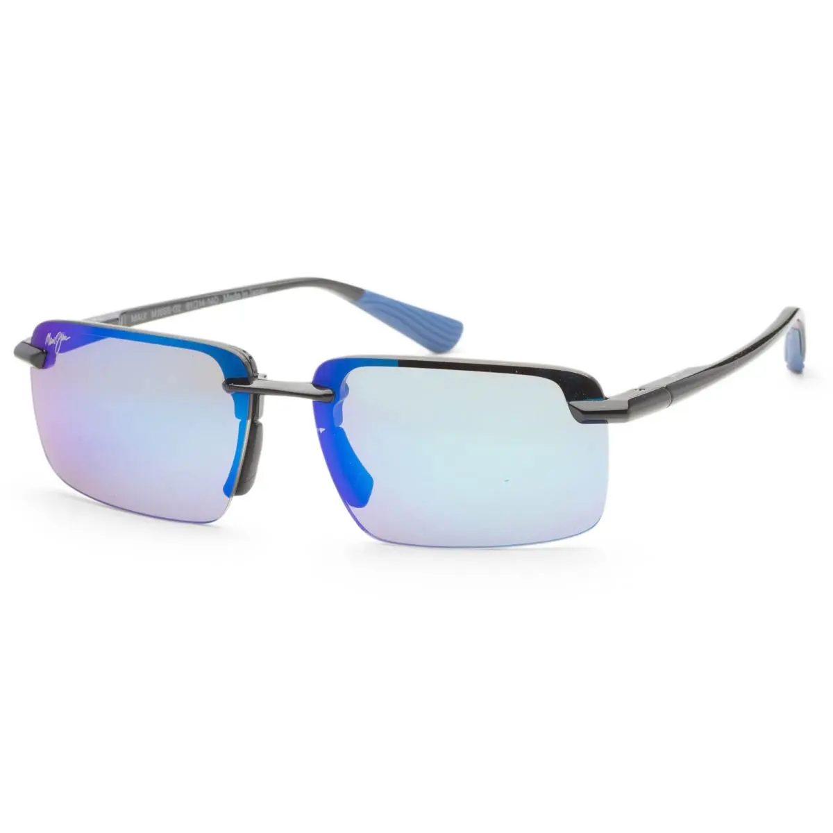 Maui Jim Men`s Laulima AF 61mm Black Polarized Sunglasses MJ0656SA-001 - Frame: Black, Lens: Blue, Other Frame: Black