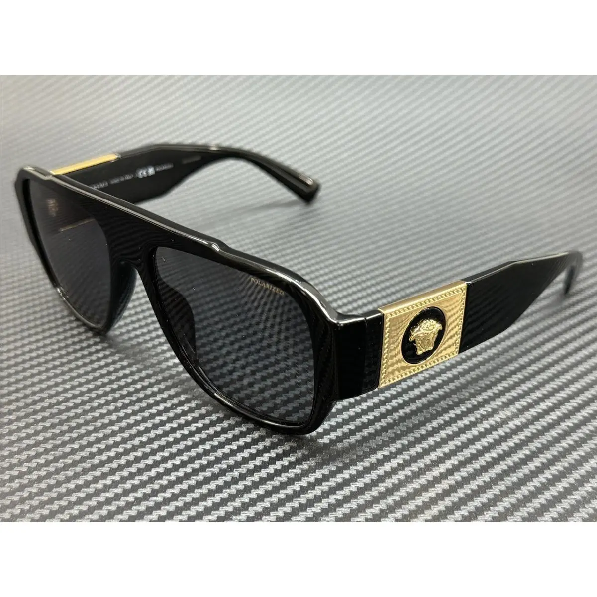 Versace VE4436U GB1 81 Black Grey Polarized 57 mm Sunglasses