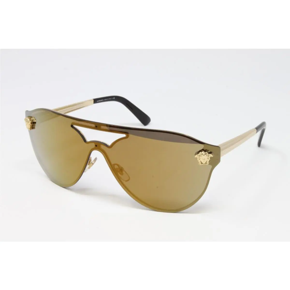 Versace Sunglasses Unisex Shield VE2161 1002F9 Gold 42mm Gold Lens