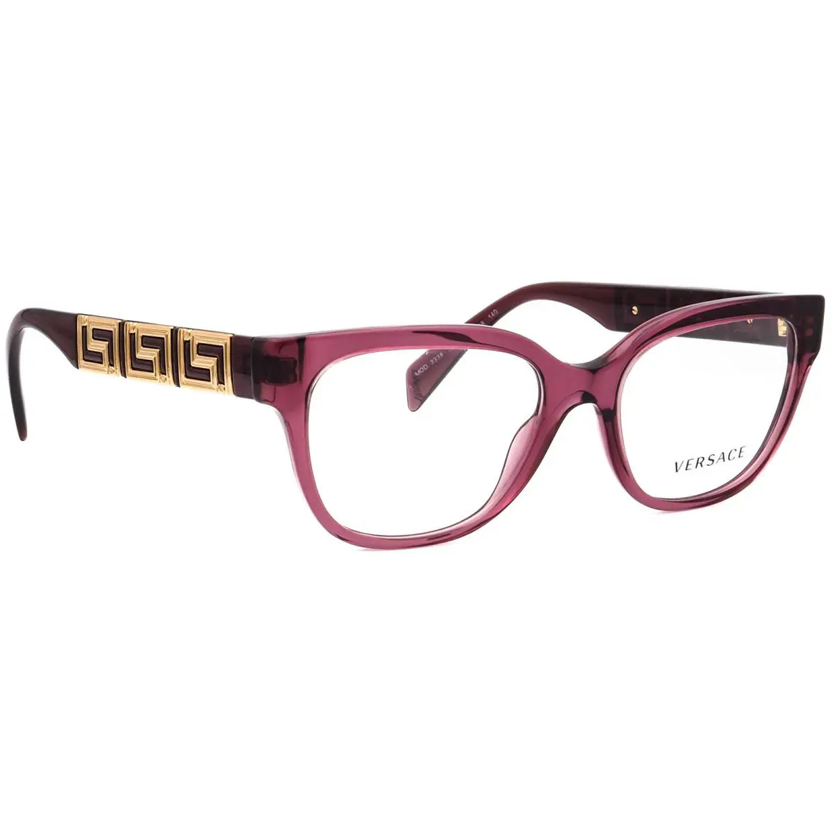 Versace Eyeglasses Mod. 3338 5209 Transparent Violet/gold Square Italy 52-18 140 - Frame: Transparent Violet/Gold