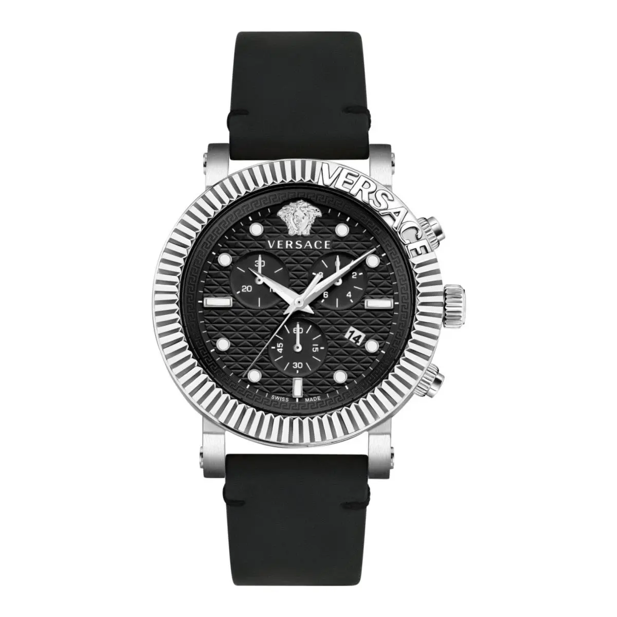 Versace Mens Stainless Steel 45mm Strap Fashion Watch