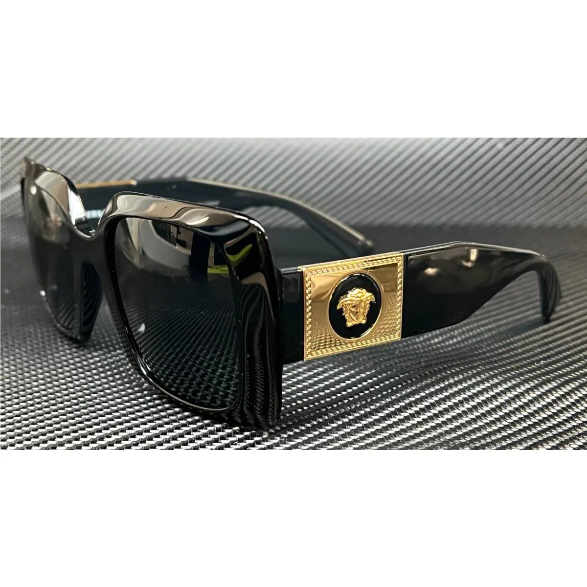 Versace VE4405 GB1 87 Black Square Pilot Men`s 54 mm Sunglasses